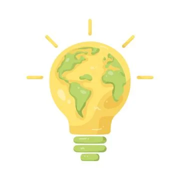 Illustration of eco friendly light bulb earth Stock Illustration