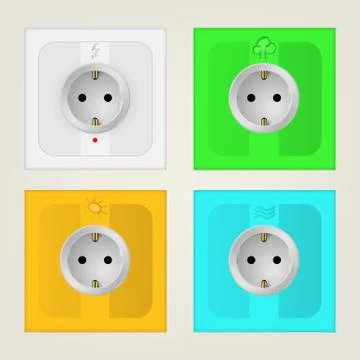 Illustration of eco sockets Illustrazione stock