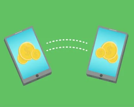 Illustration of economic transactions in the mobile segment Stock Illustration