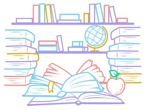 Illustration  of education  library Stock Illustration