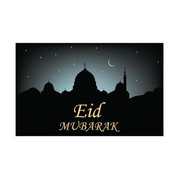 Illustration of eid mubarak vector design on a white background Stock Illustration