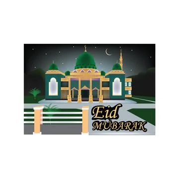 Illustration of eid mubarak vector design on a white background Stock Illustration