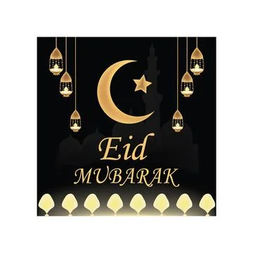 Illustration of eid mubarak vector design on a white background Stock-Illustration