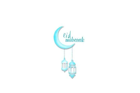 Illustration of Eid-Ul-Adha on moon and light lamp for Muslim community festi Stock Illustration
