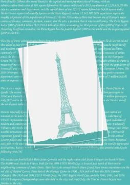 Illustration, Eiffel tower in the frame. Stock Illustration
