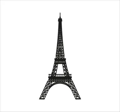 Illustration of the Eiffel tower isolated on a white background Stock Illustration