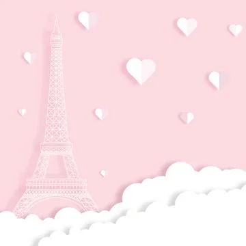 Illustration Eiffel tower landmarks of paris. Stock Illustration