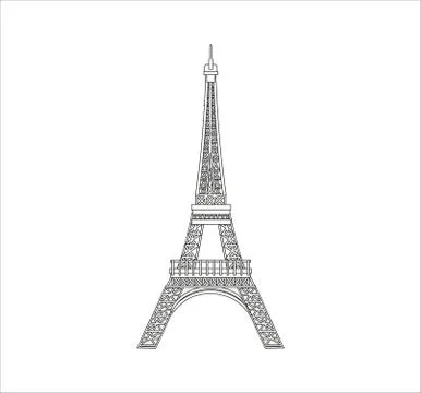 An illustration of the Eiffel Tower for web and mobile design isolated on a w Stockillustratie
