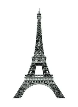 Illustration of Eiffel Tower on white background イラスト素材