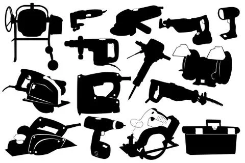 Illustration of electric tools Stock Illustration