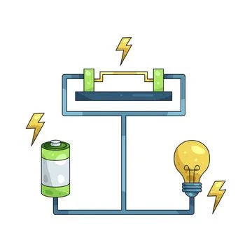 Illustration of electrical circuit Stock Illustration