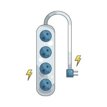Illustration of electrical extension cord 스톡 일러스트
