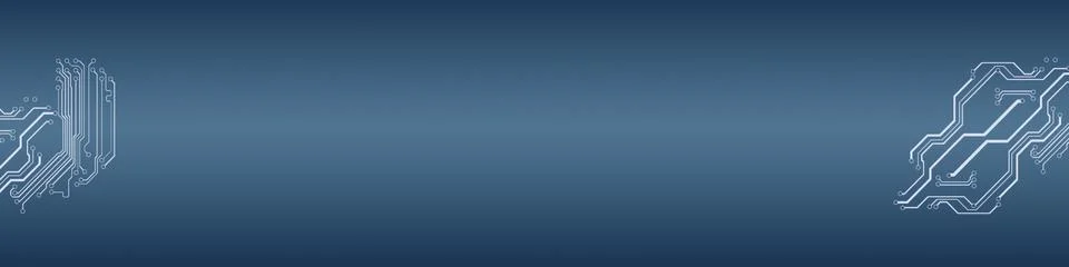 Illustration of electrical microcircuits on a dark blue gradient background Illustrazione stock