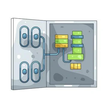 Illustration of electrical panel 스톡 일러스트