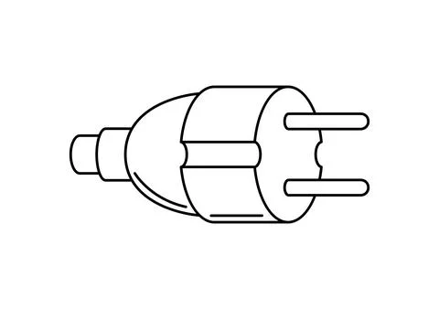Illustration of electrical plug. Electrical lighting equipment. Industrial or Illustrazione stock