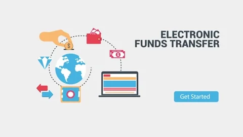 Illustration of Electronic Funds Transfer with Global Connectivity Icons Vídeos de archivo 341922507
