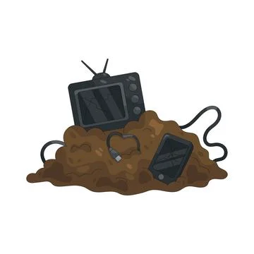 Illustration of Electronic waste Stock-Illustration