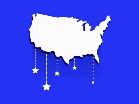 Illustration of elements of 4th of July US independence day background イラスト素材