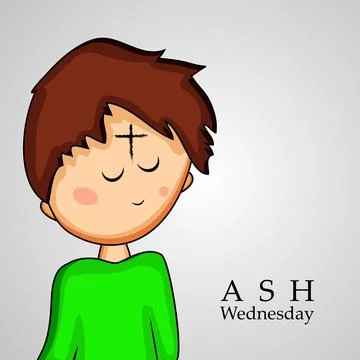 Illustration of elements of Ash Wednesday background Illustrazione stock