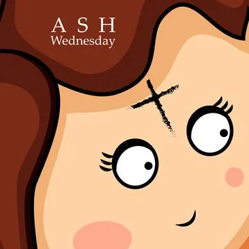 Illustration of elements of Ash Wednesday background Illustrazione stock