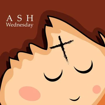 Illustration of elements of Ash Wednesday background 스톡 일러스트