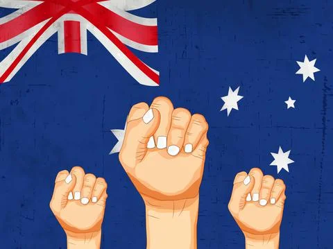 Illustration of elements of Australia labor day background Illustrazione stock