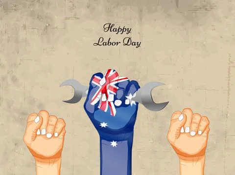 Illustration of elements of Australia labor day background Stock Illustration