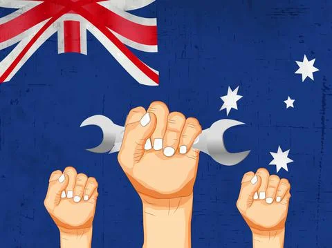 Illustration of elements of Australia labor day background Illustrazione stock