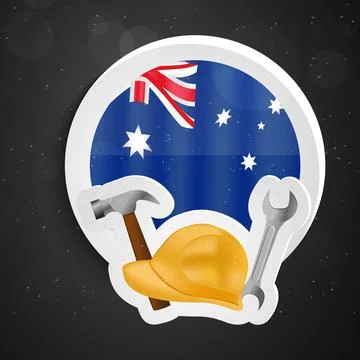 Illustration of elements of Australia labor day background Stock Illustration