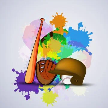 Illustration of elements for baseball sport background Illustrazione stock