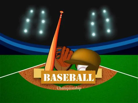 Illustration of elements for baseball sport background Stock Illustration