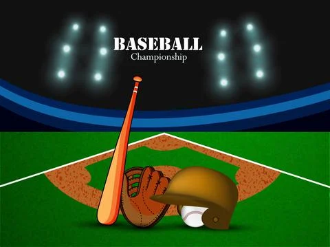 Illustration of elements for baseball sport background Stock Illustration