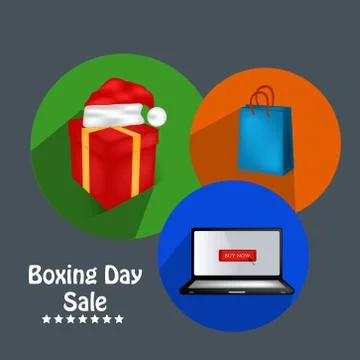 Illustration of elements of Boxing Day Background Ilustração Stock