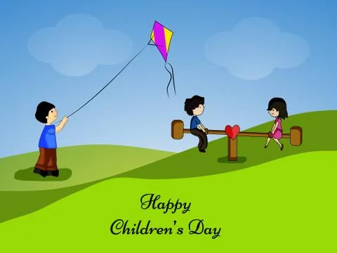 Illustration of elements of Childrens Day Background Stock Illustration