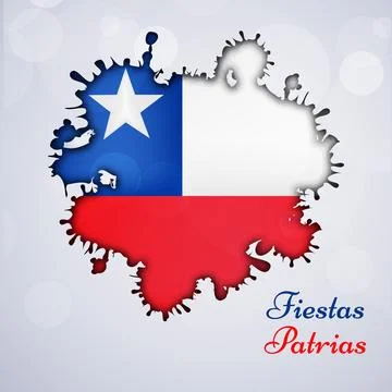Illustration of elements of Chile's Independence Day Fiestas Patrias background Stock Illustration