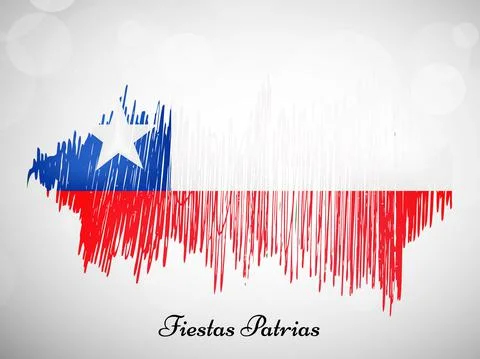 Illustration of elements of Chile's Independence Day Fiestas Patrias background Stockillustratie