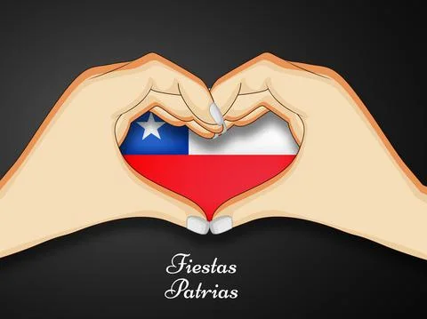 Illustration of elements of Chile's Independence Day Fiestas Patrias background Stock Illustration
