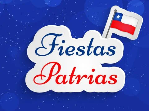 Illustration of elements of Chile's Independence Day Fiestas Patrias background Stock Illustration