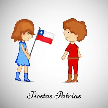 Illustration of elements of Chile's Independence Day Fiestas Patrias background Stock Illustration