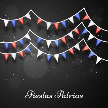 Illustration of elements of Chile's Independence Day Fiestas Patrias background Stock Illustration