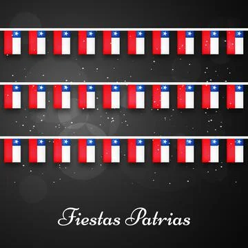 Illustration of elements of Chile's Independence Day Fiestas Patrias background Stock Illustration