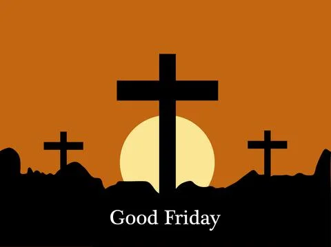 Illustration of elements of Christian holiday Good Friday background Stock Illustration