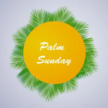 Illustration of elements of Christian moveable feast Palm Sunday background Illustrazione stock