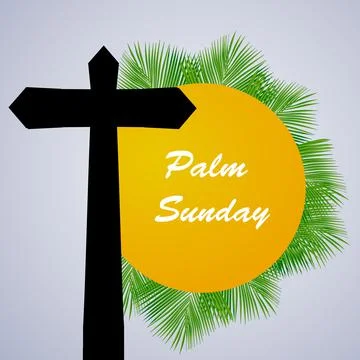 Illustration of elements of Christian moveable feast Palm Sunday background 库存插图