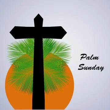 Illustration of elements of Christian moveable feast Palm Sunday background Illustrazione stock