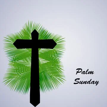Illustration of elements of Christian moveable feast Palm Sunday background Illustrazione stock