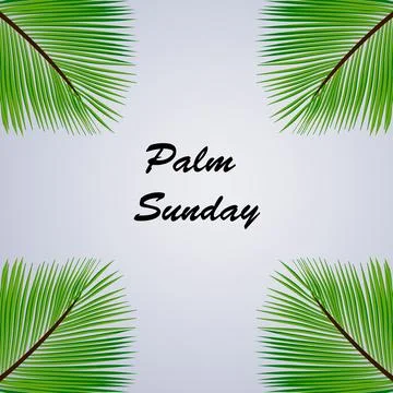 Illustration of elements of Christian moveable feast Palm Sunday background Stock Illustration