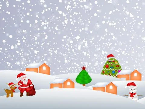 Illustration of elements of Christmas Background 库存插图