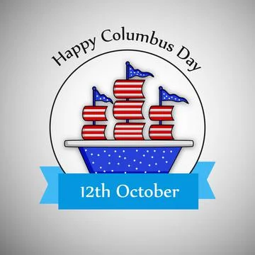 Illustration of elements of Columbus Day Background Stock Illustration