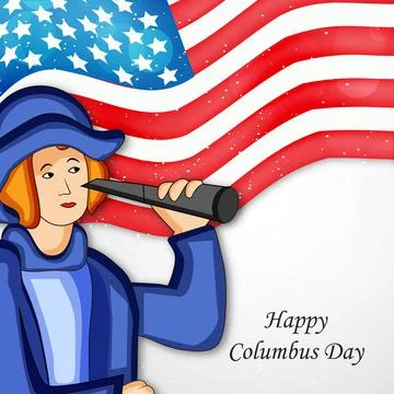 Illustration of elements of Columbus Day Background Stock Illustration